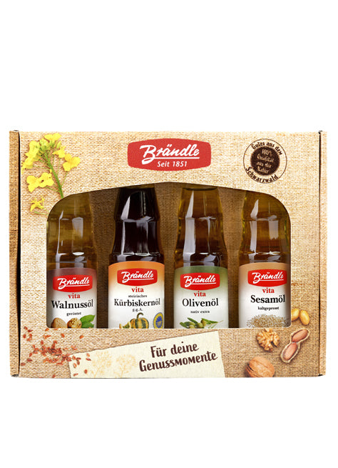 br-ndle-geschenkset-f-r-deine-genussmomente-walnuss-k-rbis-olive-sesam-4x100-ml image 1