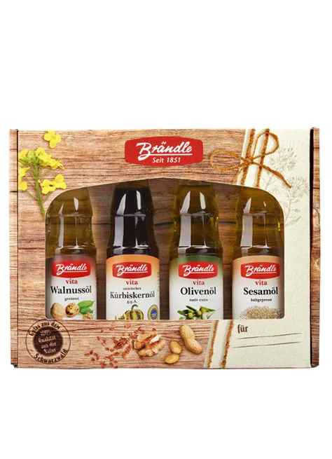 br-ndle-geschenkset-f-r-walnuss-k-rbis-olive-sesam-4x100-ml image 1